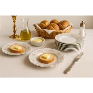 Empress China Japan 1980s Seville Bread & Butter Plates Set of 8, 7.75”